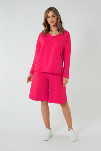 Madri 1/2 culottes short mujer Moda Italiana - fucsia