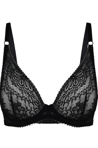 19237 Fancy Mediolano Bralette Negro - Sujetador sin forro de encaje