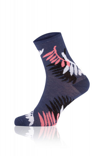 S144D Calcetines Largos Aloe Moda Italiana - azul marino/rosa/blanco