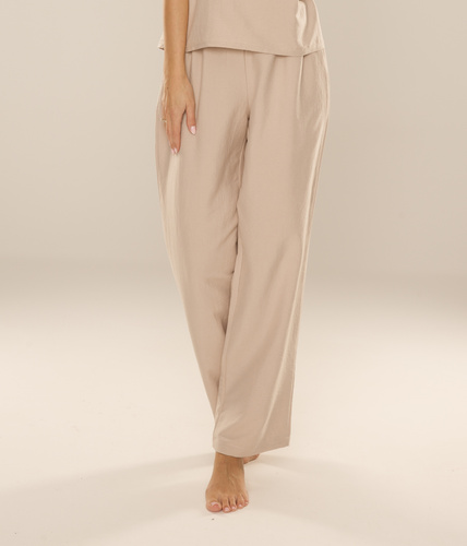 Maeve 875 De Lafense pantalón de pijama de mujer - largo, liso, con bolsillos - arena