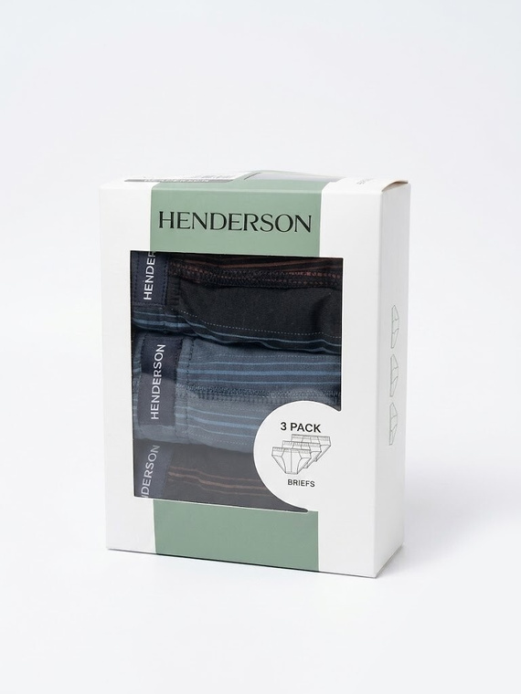 Slips para hombre Henderson 1446 K714 3 unidades 100% algodón azul marino gris negro