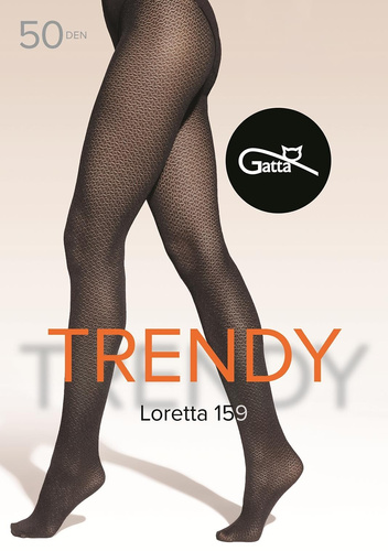 Loretta 159 Gatta medias de mujer - estampado, 50 den, mate - nero