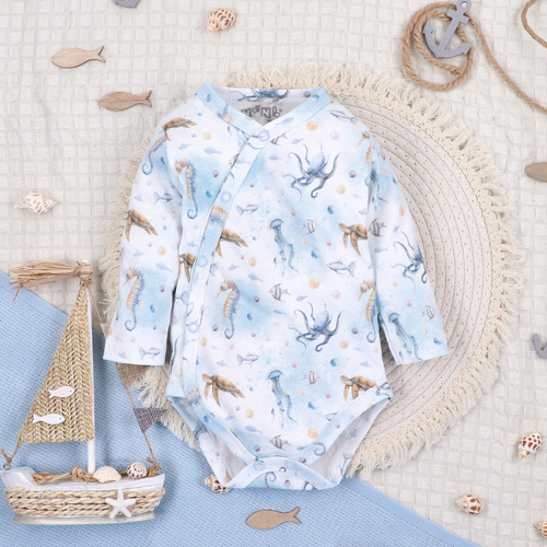ABN-5441 Sea Of Joy Nini sobre body azul - algodón orgánico, para bebés