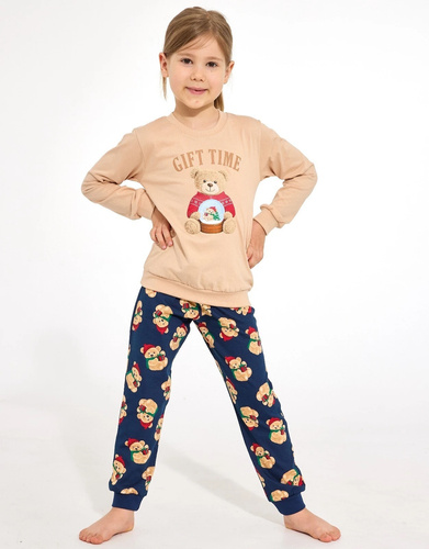 Cornette Gift Time Christmas 594/204 592/204 Pijama para niña beige 100% algodón