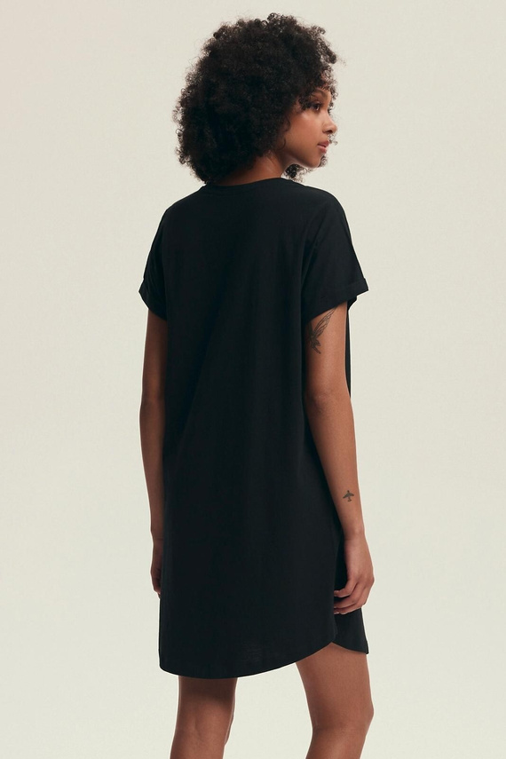 Camisón 43729 Dairoku Henderson negro- algodón, manga corta, corte cómodo