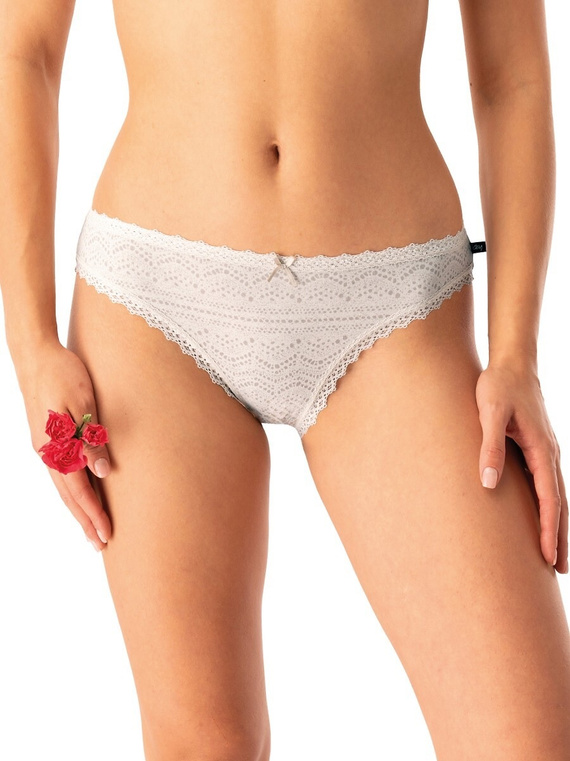 Braga de mujer LPR 752 B25 Key gris beige algodón, paquete de 2 en caja, cómoda y clásica