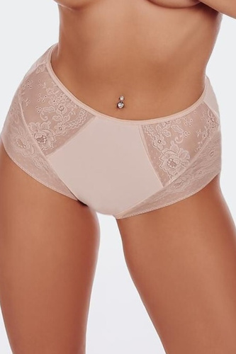 FUNNY DAY Fiamma Braguitas de Mujer Cintura Alta Microfibra Encaje Confort beige