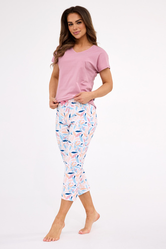 372/450 Louisa Cornette - pijama de algodón para mujer, manga corta, pantalón 3/4