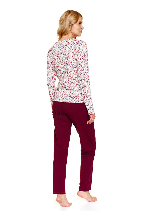 7307 Doctor Nap - Pijama mujer talla grande con cremallera | 95% algodón, producción polaca - flores