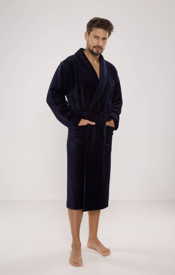 803 / 819 Bata de hombre de rizo doble Forex - todo azul marino (azul oscuro)