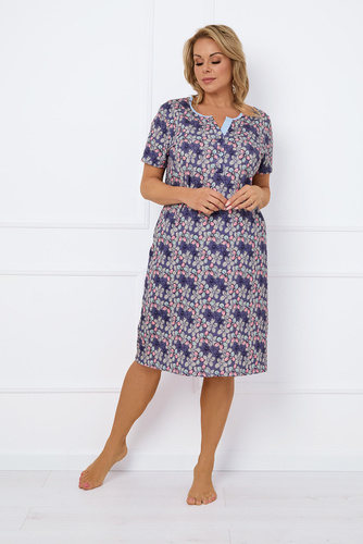 Camisón desabrochado Carbonia, manga corta Moda Italiana - estampado