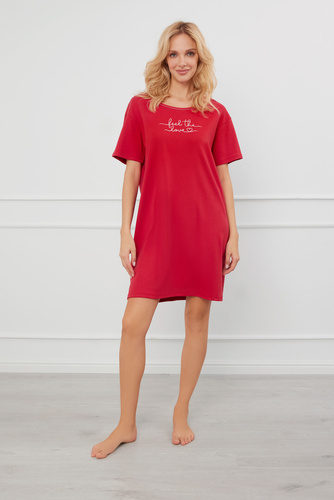 Camisón de manga corta Evora Italian Fashion- rojo