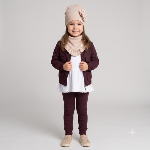 226274 Nicol HANIA Sudadera bomber para niña en algodón color marrón oscuro