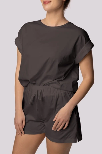 Bliss pijama de mujer de manga corta Mona grafito
