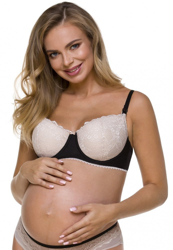 3116 Sujetador de lactancia Lupoline-negro-beige