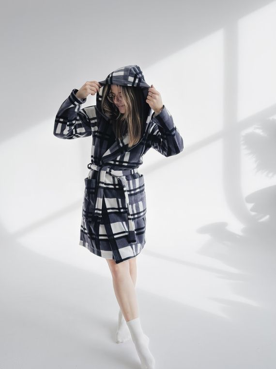 031 Manta albornoz De Lafense - cálido albornoz de vellón para mujer Super Cozy, gris