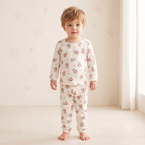 227036 Nicol BENEK Pijama infantil 100% algodón crema con ositos