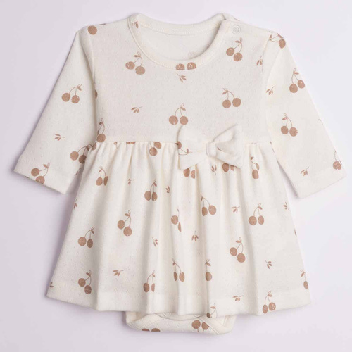 224031 Nicol Vestido-Body para Bebé 100% Algodón Calado con Cerezas