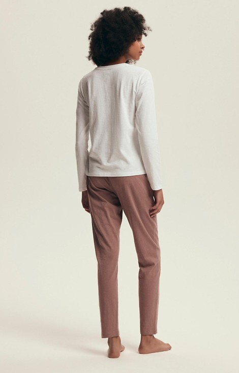 43701 Delanie Henderson pijama de las mujeres de color rosa polvoriento - algodón, manga larga y pantalones