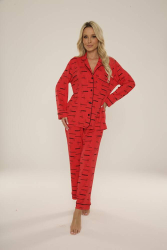 718 Madeleine Cat Love Pijama de mujer Forex - rojo