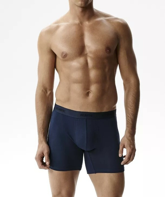 Bóxers para hombre Atlantic 3MH-0177 A3 pack de 3 marrón-índigo-khaki, algodón, pierna larga