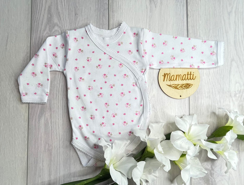 Mamatti Body Infantil Sobre BD15326 Flores - Manga Larga, Algodón