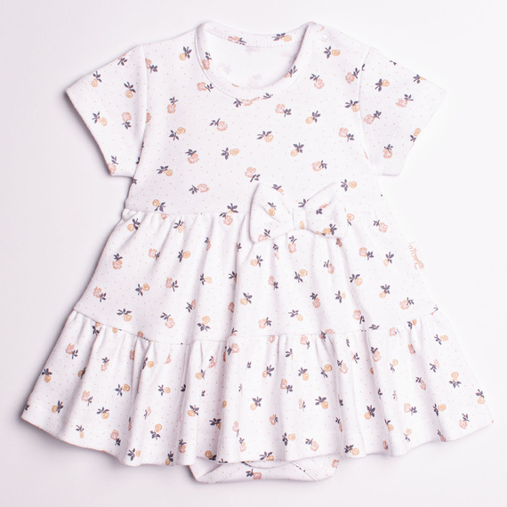 Nicol 220159 body vestido bebé niña algodón floral con volantes