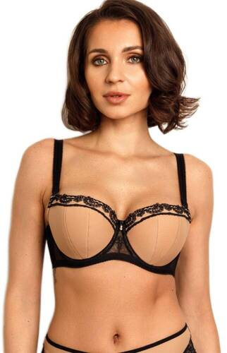 VB-456 Sujetador balconette Vena caramelo-negro