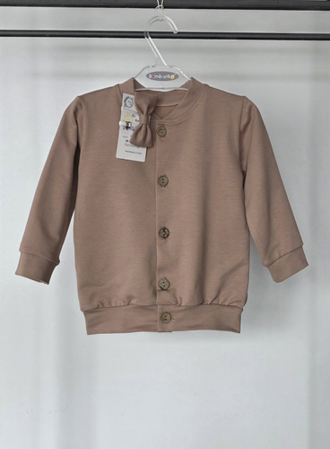 Conjunto infantil Leon Bambarillo beige de algodón con pajarita y botones