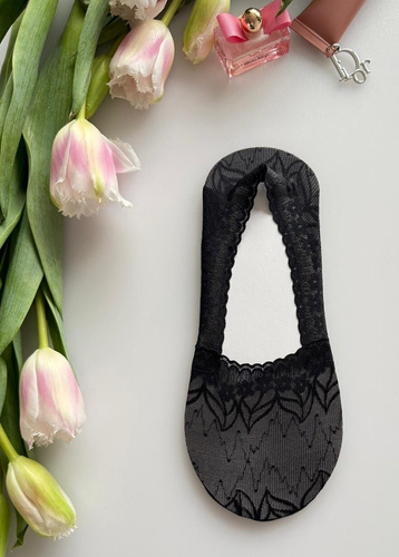 Bailarinas Magnetis de encaje con silicona – calcetines invisibles mujer black