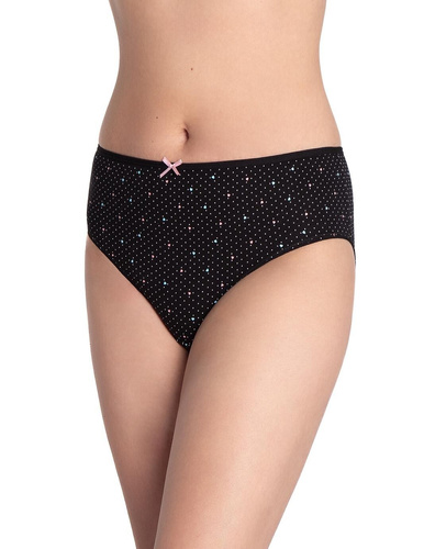 Lama L-122 BI-65 rosa/negro - braguita de bikini clásica de algodón, 3 piezas incluidas