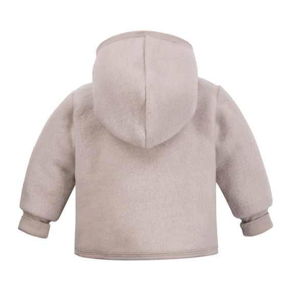 Chaqueta infantil Eevi de lana merino - beige, transpirable y suave