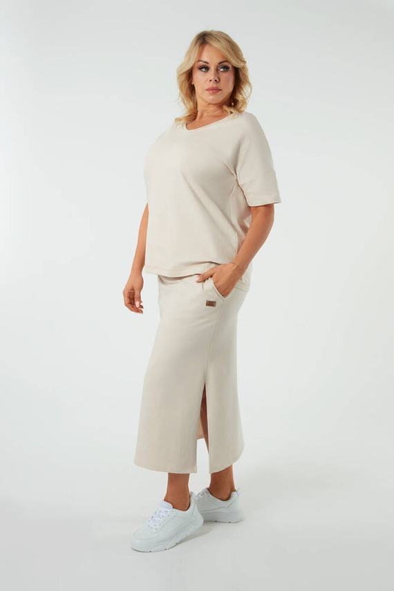 Stella falda maxi mujer Moda Italiana - beige