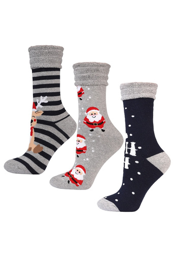 Calcetines de mujer Moraj CSL450-039 - festivos, cálidos, con rizo en el interior