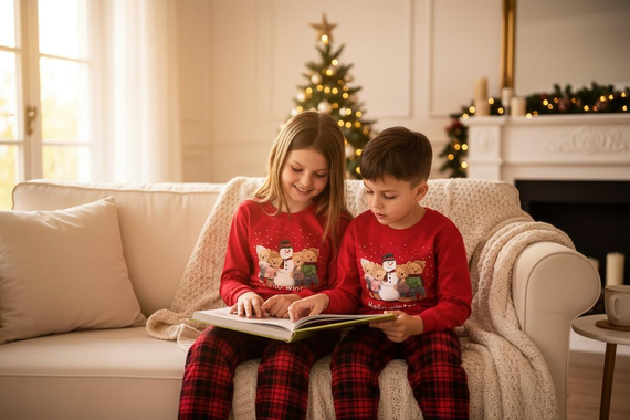 594/185 592/185 Pijama de invierno Cornette para niña - Navidad, rojo, algodón