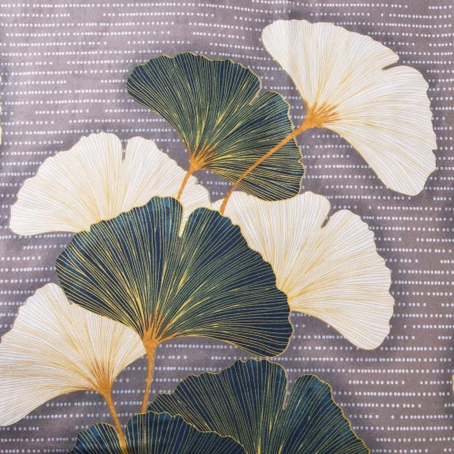 31510/2 Flannelove ropa de cama Darymex beige verde hojas de ginkgo- set, 100% algodón, cálido y suave