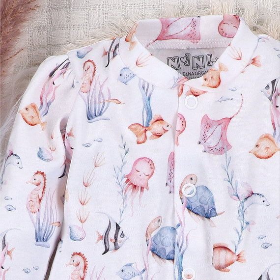 ABN-5482 Kaftán Underwater World Baby de Nini - algodón orgánico, cómodos botones a presión