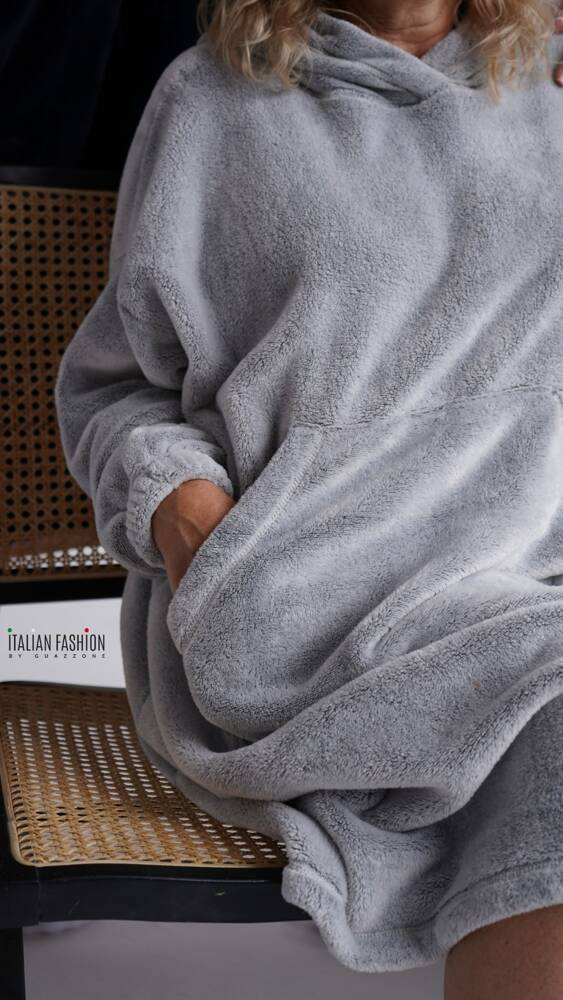 Forio Blusa con capucha unisex Moda Italiana - gris