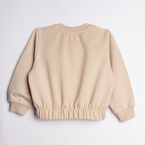 221274 Kiku Nicol sudadera beige para niña corte corto