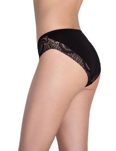 Lama L-1588 BI braguita de bikini de encaje de algodón negro/beige, pack de 2