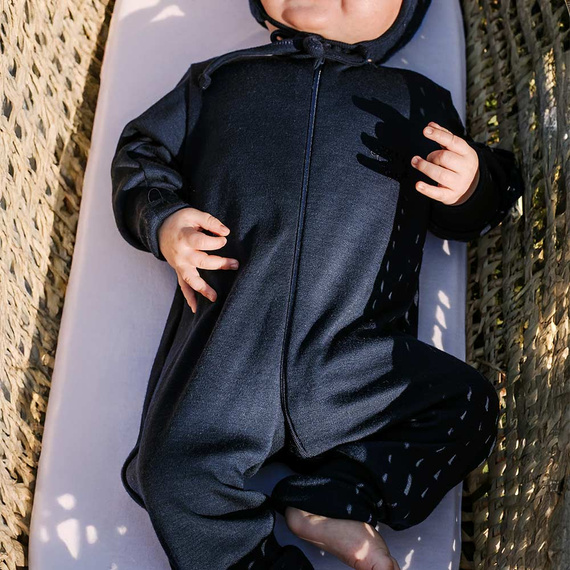 Pelele Merino Eevi - azul marino, 100% lana merino, cremallera reversible