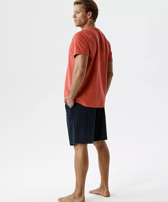 Pijama hombre Atlantic NMP-400 rojo 100% algodón – ligero verano