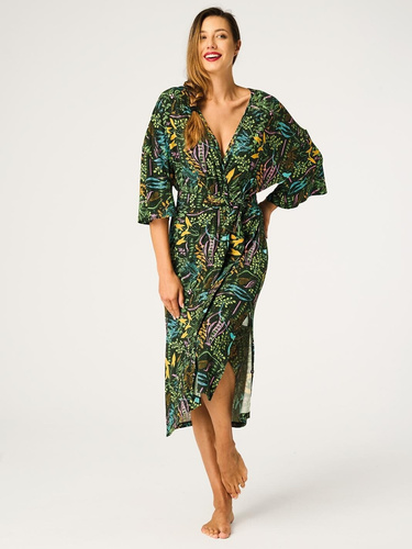 Key LGL 574 Verde – Bata mujer 95% viscosa con estampado