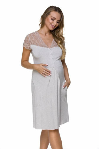 3127 Camisón de embarazo y lactancia Lupoline- gris