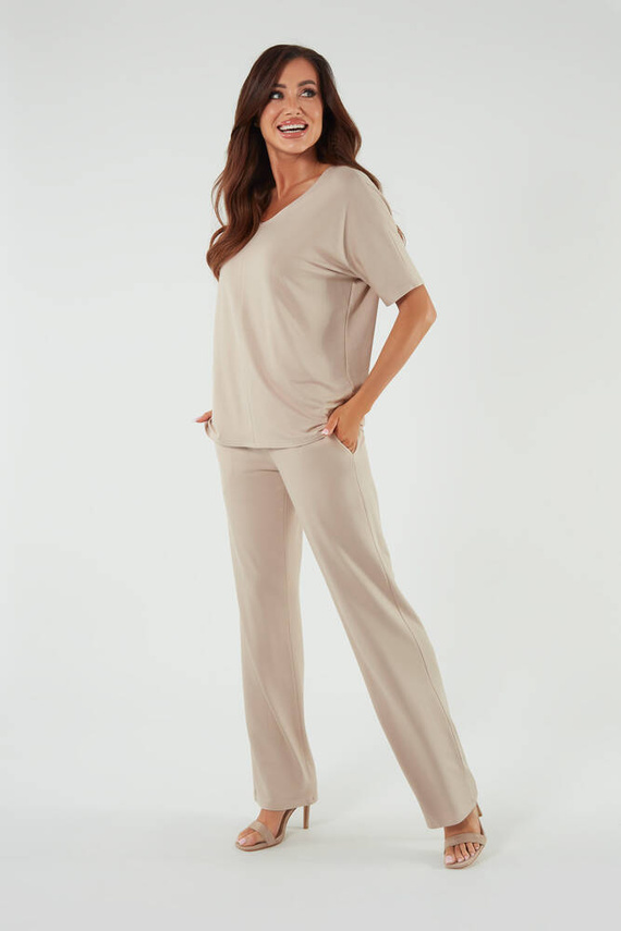Soler Pantalones largos Mujer Moda Italiana - beige