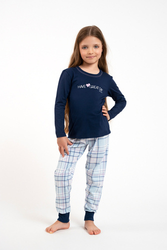 Pijama Glamour Niñas Moda Italiana - azul marino/estampado