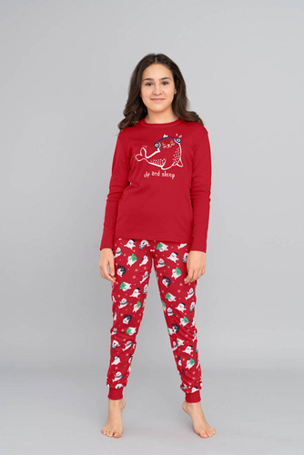 Kasjana Pijama de niña Italian Fashion- rojo/estampado rojo