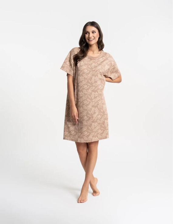 Camisón mujer Moraj PDK2800-006 beige – algodón oversize estampado