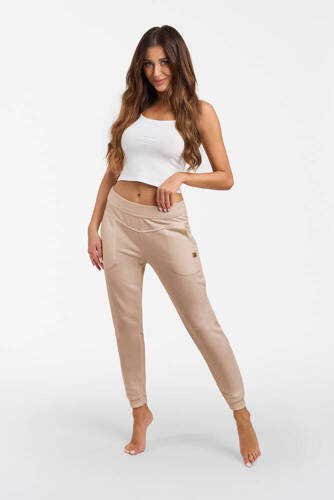 Roma Pantalones de chándal de las señoras Italian Fashion - beige