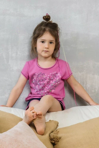 Ontega Pijama niña Moda Italiana - amaranto/azul oscuro